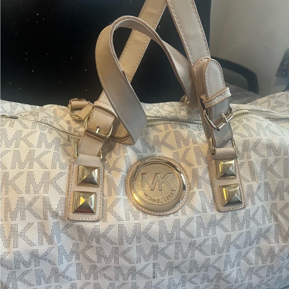 Michael Kors Cream Monogram Travel Bag